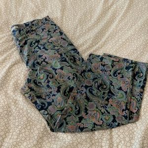 JNY paisley print crop stretch pants